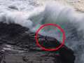 Man ventures onto coastal cliff, gets absolutely owned by massive wave qhxidiqxkiqrxinv