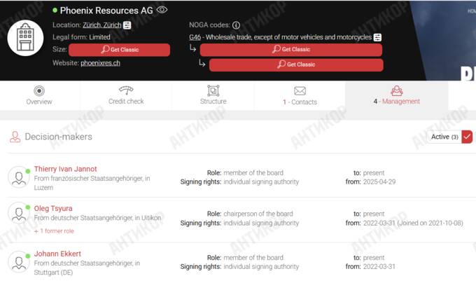 The German-Swiss scheme of Oleg Tsyura: how millions were siphoned from Ukrainian state enterprises to Firtash, Martynenko, and Russians through offshores